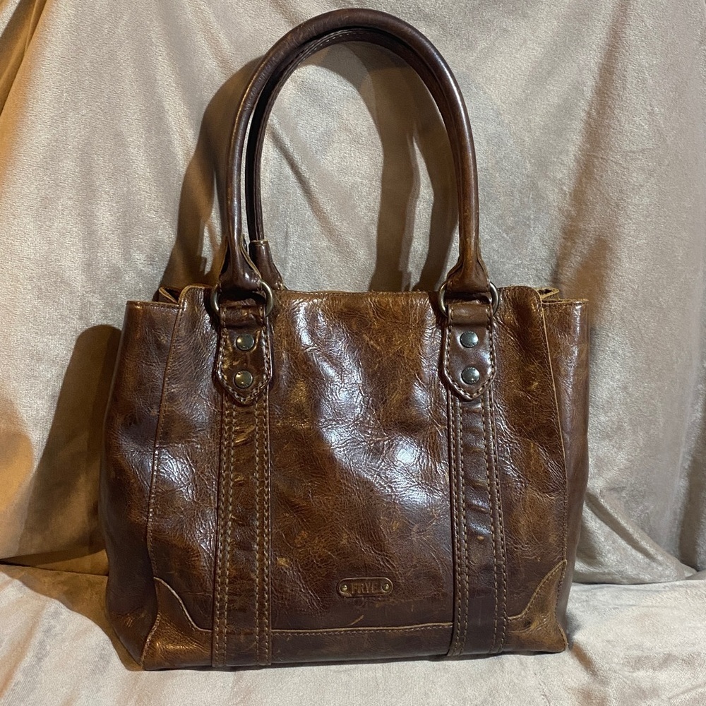 Frye Melissa Rich Brown Leather Tote Shoulder Bag